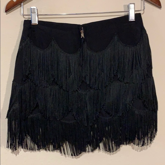 Marc Jacobs Mini Skirt with Fringe Black Flapper - Picture 7 of 8